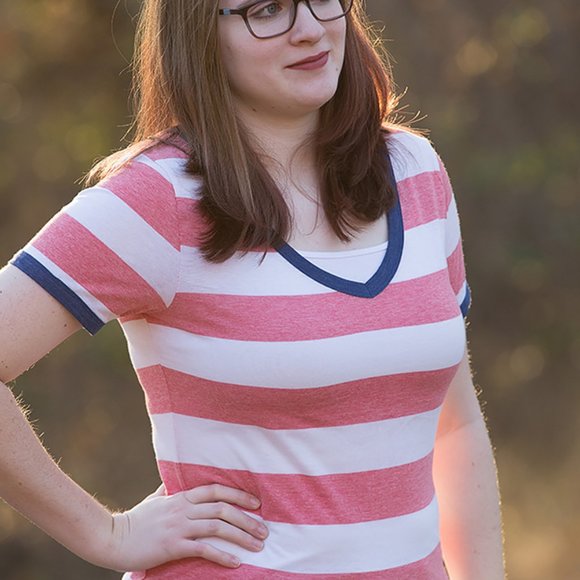 Derek Heart Red Striped Top NWOT Sizes S, M, L - Picture 2 of 2